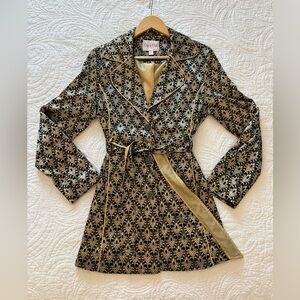 Elegant Black and Gold Patterned Coat